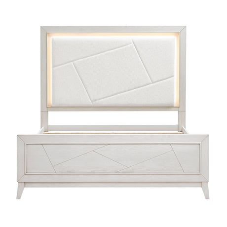 Asteria Antique White King Panel Bed by Homelegance at Eve Furniture