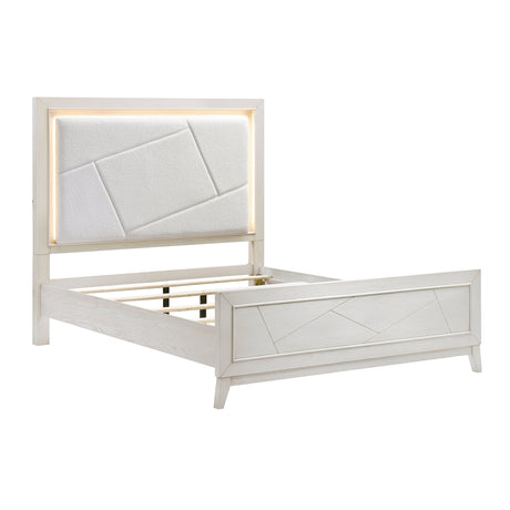 Asteria Antique White King Panel Bed by Homelegance at Eve Furniture