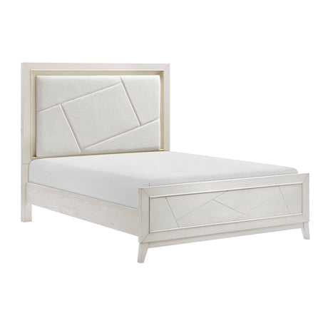 Asteria Antique White King Panel Bed by Homelegance at Eve Furniture