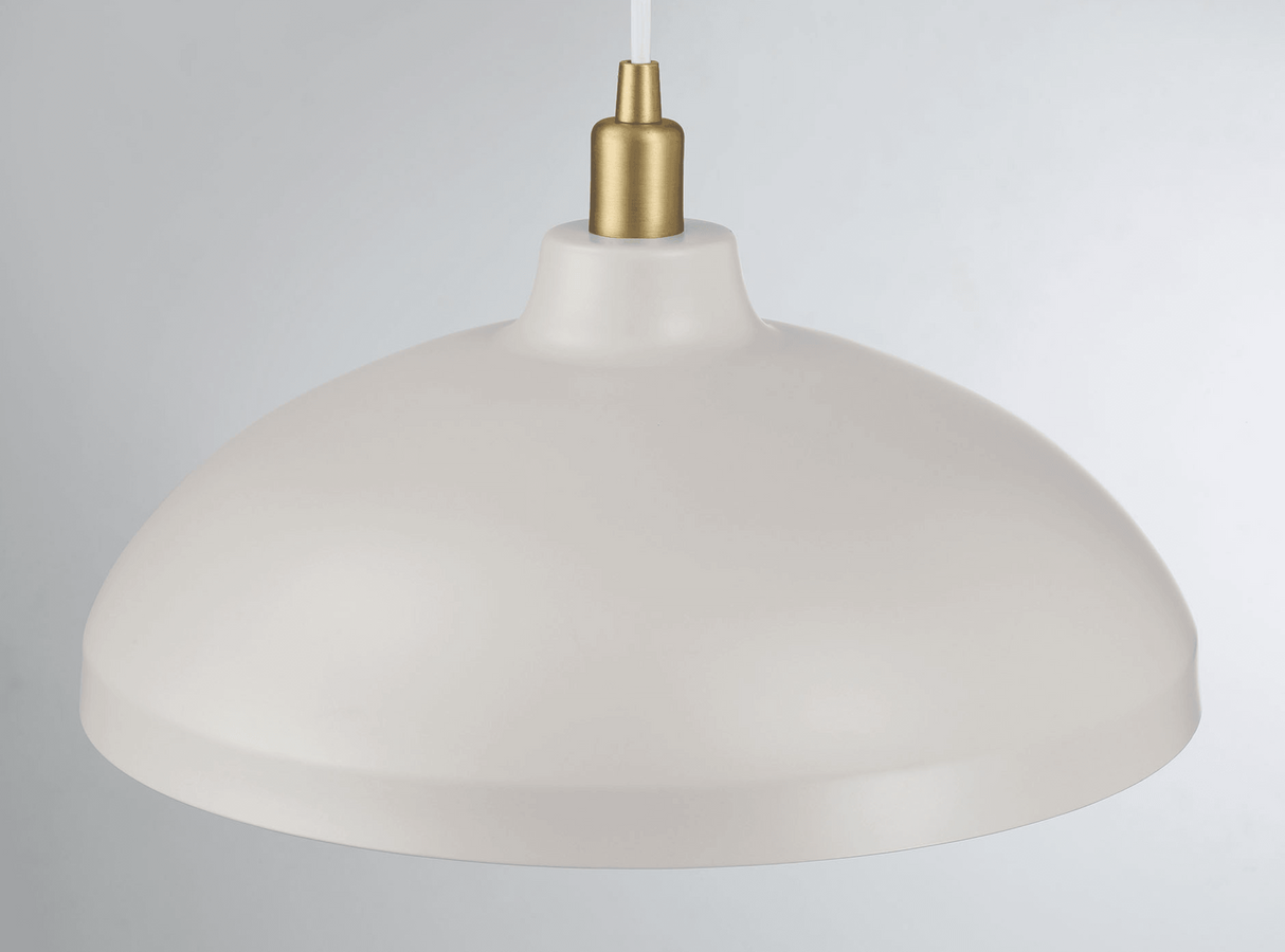 Astral Single Light White Pendant Lamp with Golder Brass Finish for Entrance Kitchen Island 14"D × 8"H by Ashcroft Imports at Eve Furniture