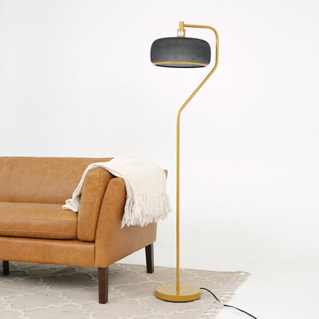 Astris Floor Lamp Black Sprayed and Gold by Ashcroft Imports at Eve Furniture