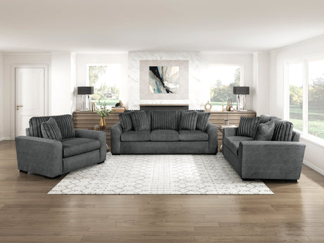Athena Dark Gray Loveseat by Homelegance at Eve Furniture