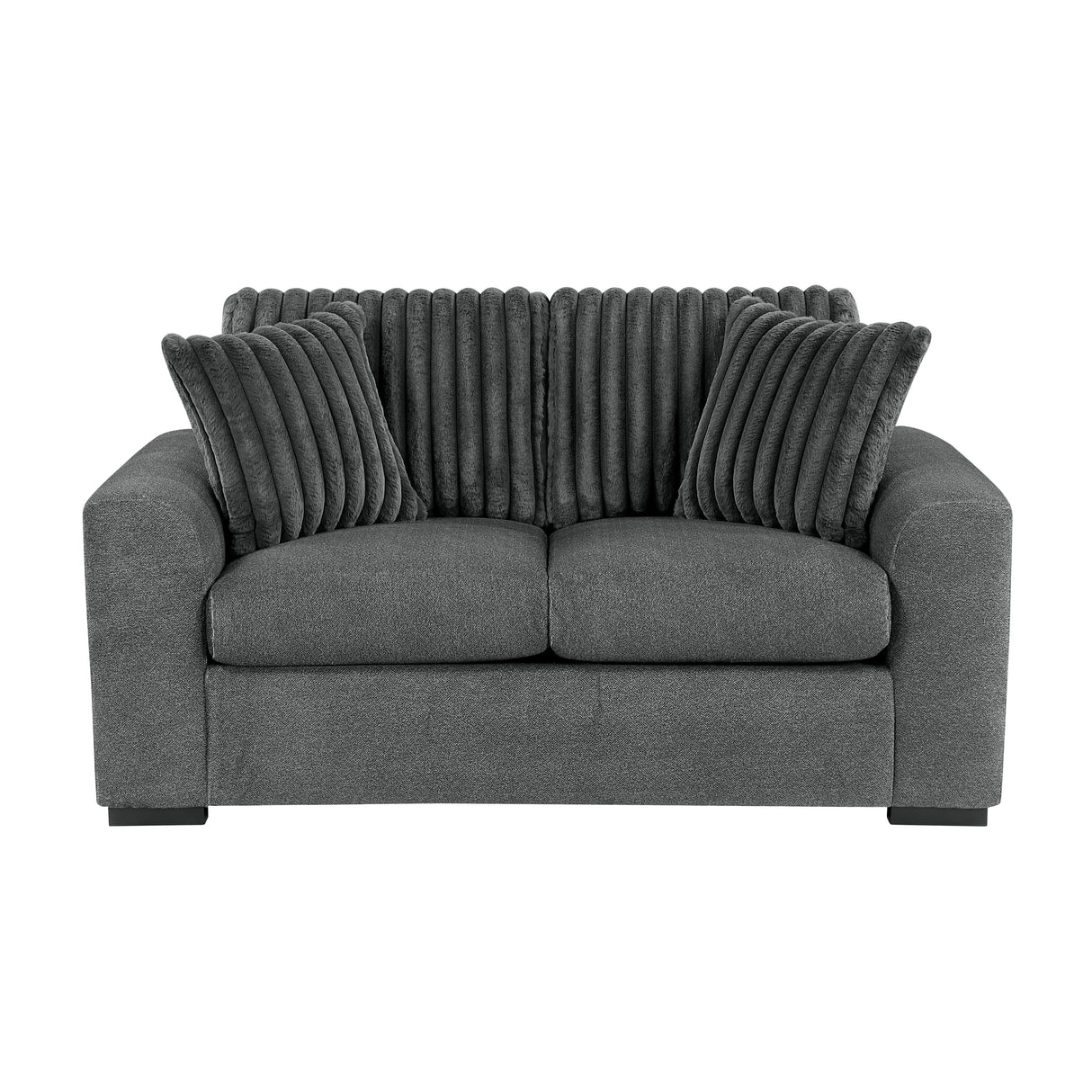 Athena Dark Gray Loveseat by Homelegance at Eve Furniture