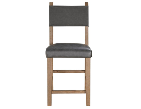 Aubrey 24″ Driftwood Counter Chair with Gray Vegan Leather by Steve Silver at Eve Furniture