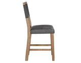 Aubrey 24″ Driftwood Counter Chair with Gray Vegan Leather by Steve Silver at Eve Furniture