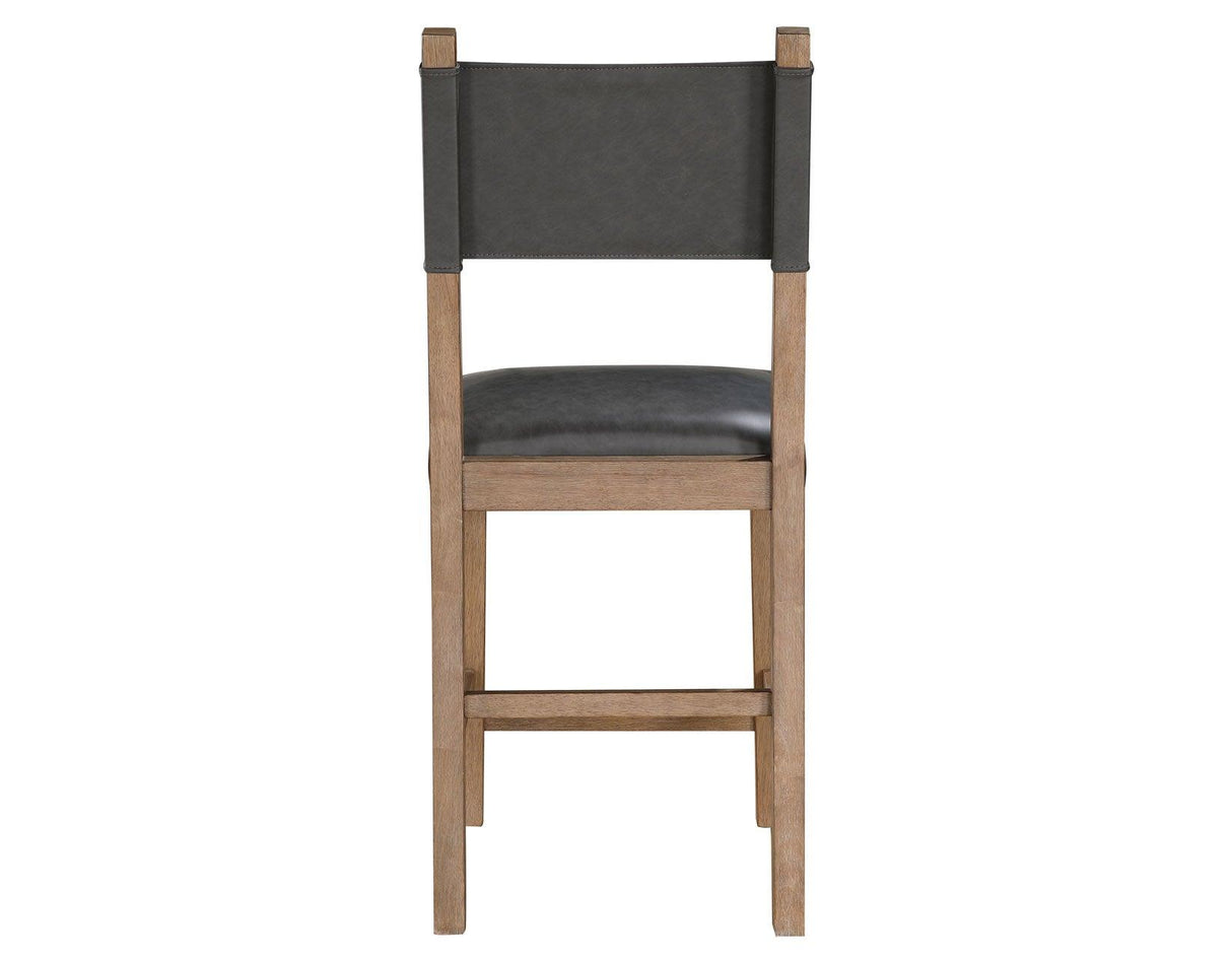 Aubrey 24″ Driftwood Counter Chair with Gray Vegan Leather by Steve Silver at Eve Furniture
