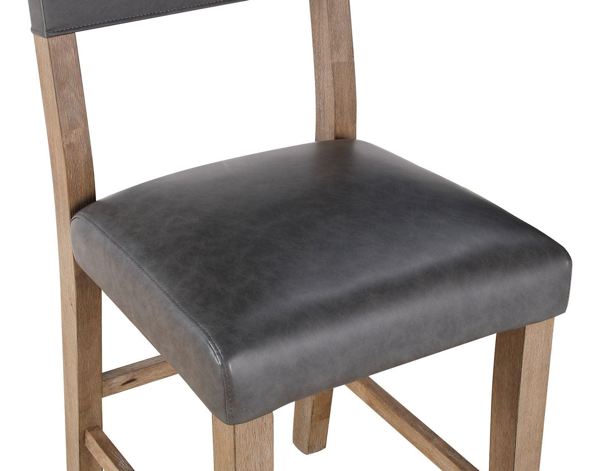 Aubrey 24″ Driftwood Counter Chair with Gray Vegan Leather by Steve Silver at Eve Furniture