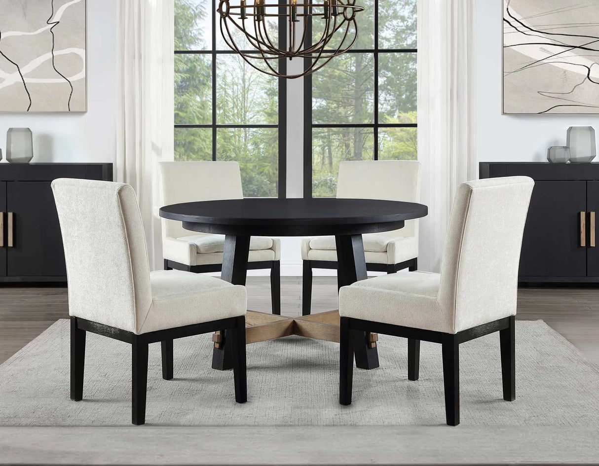 Aubrey 5-Piece 54″ Round Dining Table Set by Steve Silver at Eve Furniture