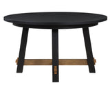 Aubrey 54″ Round Dining Table, Black with Driftwood Stretchers by Steve Silver at Eve Furniture