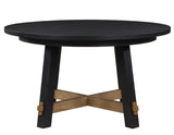 Aubrey 54″ Round Dining Table, Black with Driftwood Stretchers by Steve Silver at Eve Furniture