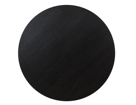 Aubrey 54″ Round Dining Table, Black with Driftwood Stretchers by Steve Silver at Eve Furniture