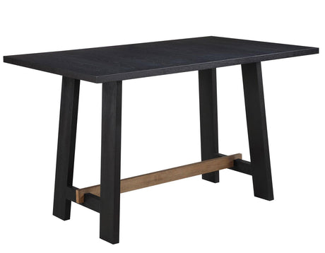 Aubrey 59.5″ Black Counter Table with Driftwood Stretcher by Steve Silver at Eve Furniture