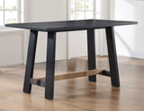Aubrey 59.5″ Black Counter Table with Driftwood Stretcher by Steve Silver at Eve Furniture