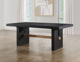 Aubrey 78-96″ Table w/18-inch Leaf, Black by Steve Silver at Eve Furniture