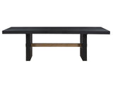 Aubrey 78-96″ Table w/18-inch Leaf, Black by Steve Silver at Eve Furniture