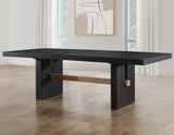 Aubrey 78-96″ Table w/18-inch Leaf, Black by Steve Silver at Eve Furniture