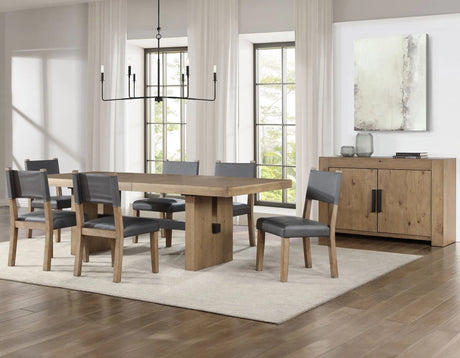Aubrey 78-96″ Table w/18-inch Leaf, Waxed Driftwood by Steve Silver at Eve Furniture