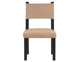 Aubrey Side Chair, Camel Vegan Leather with Black wood finish by Steve Silver at Eve Furniture