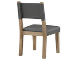 Aubrey Side Chair, Gray Vegan Leather with Driftwood wood finish by Steve Silver at Eve Furniture