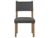 Aubrey Side Chair, Gray Vegan Leather with Driftwood wood finish by Steve Silver at Eve Furniture