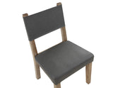 Aubrey Side Chair, Gray Vegan Leather with Driftwood wood finish by Steve Silver at Eve Furniture