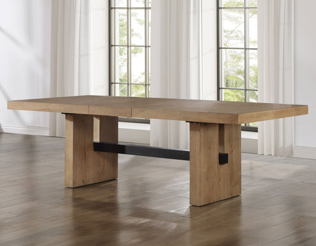 Aubrey Waxed Driftwood 7-Piece 78-96″ Dining Set by Steve Silver at Eve Furniture