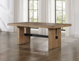 Aubrey Waxed Driftwood 7-Piece 78-96″ Dining Set by Steve Silver at Eve Furniture