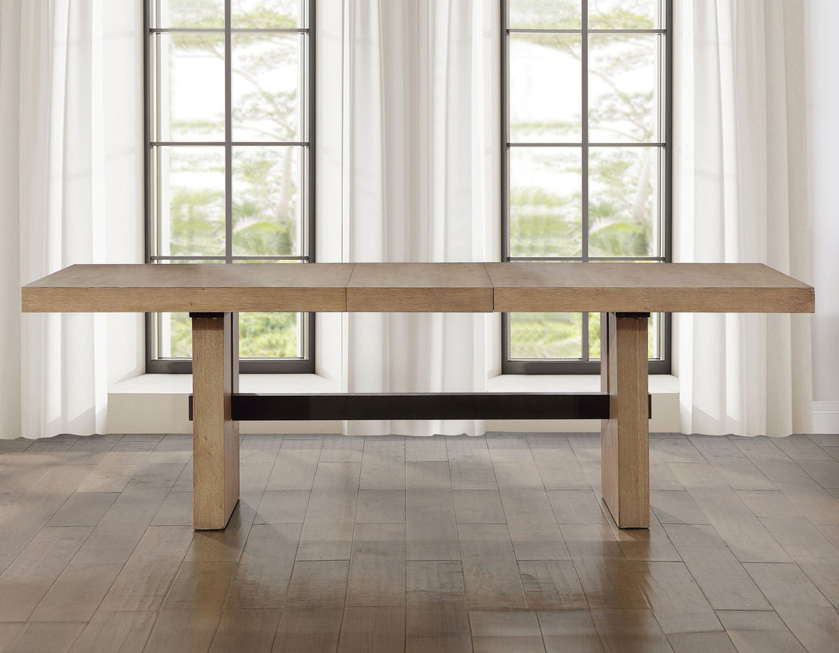 Aubrey Waxed Driftwood 7-Piece 78-96″ Dining Set by Steve Silver at Eve Furniture