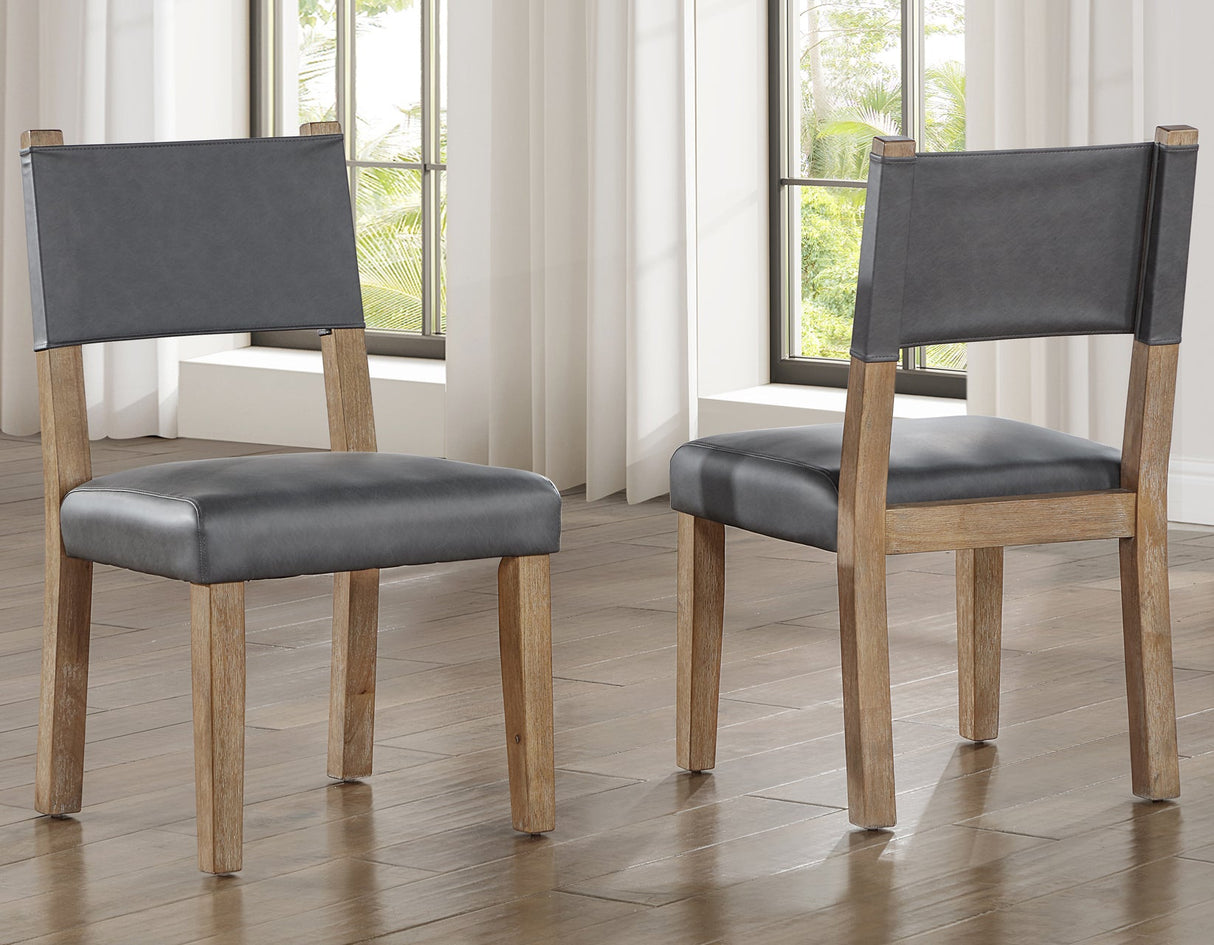 Aubrey Waxed Driftwood 7-Piece 78-96″ Dining Set by Steve Silver at Eve Furniture