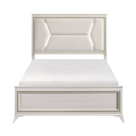 Audra White King Panel Bed by Homelegance at Eve Furniture
