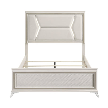 Audra White King Panel Bed by Homelegance at Eve Furniture