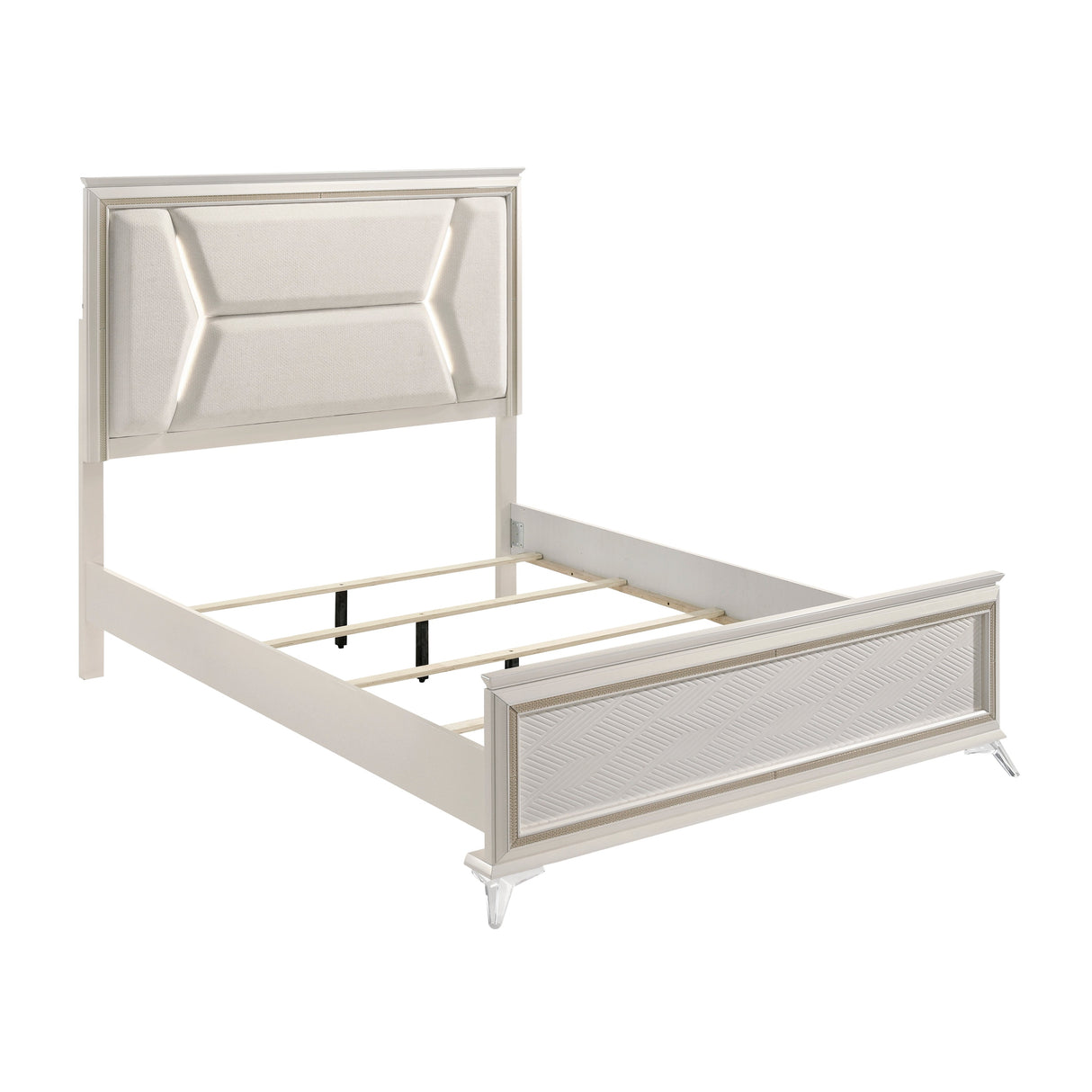 Audra White King Panel Bed by Homelegance at Eve Furniture