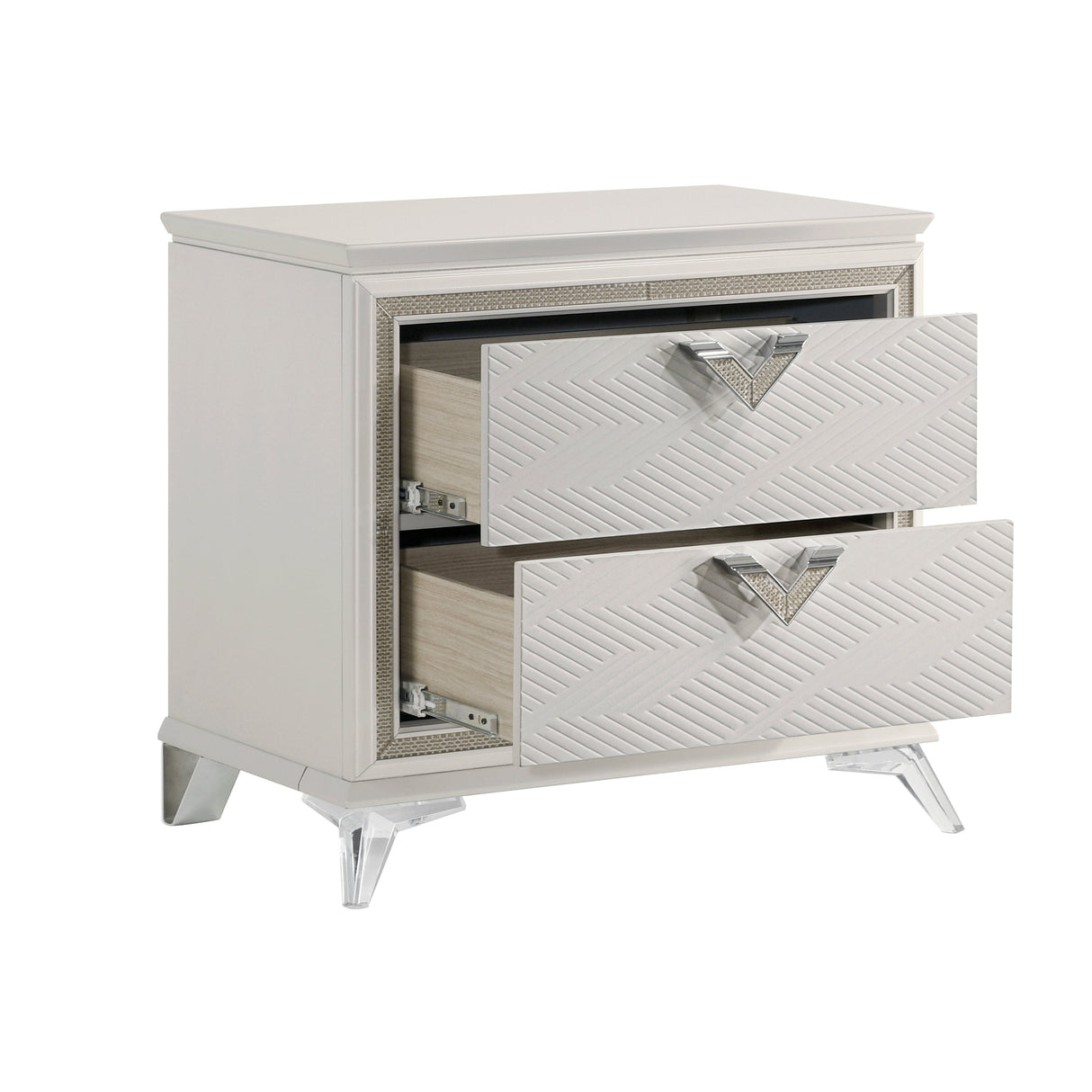 Audra White Nightstand by Homelegance at Eve Furniture