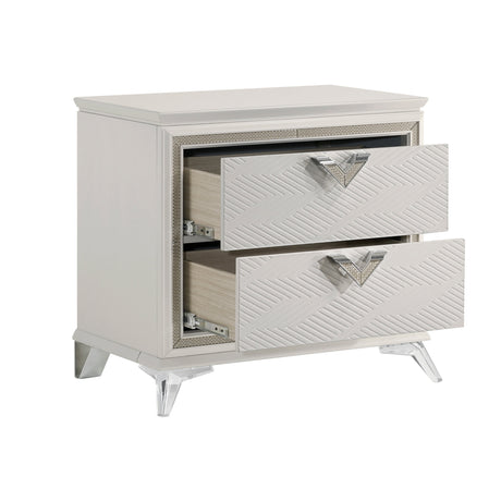 Audra White Nightstand by Homelegance at Eve Furniture