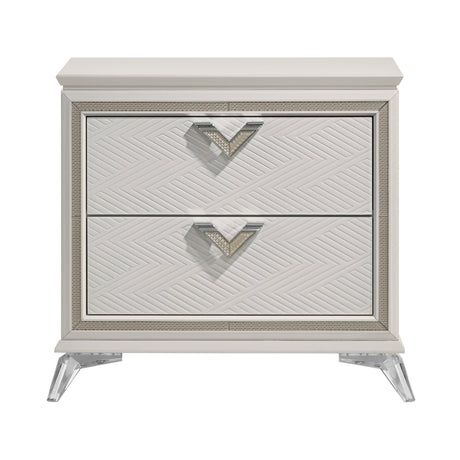 Audra White Nightstand by Homelegance at Eve Furniture