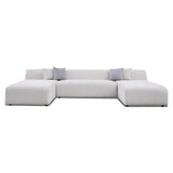 Audrey Cream Chenille U Shape Corner Sofa by Ashcroft Imports at Eve Furniture