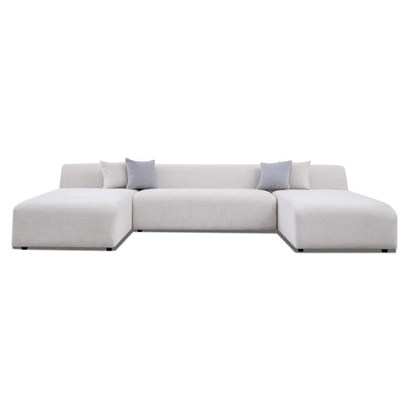 Audrey Cream Chenille U Shape Corner Sofa by Ashcroft Imports at Eve Furniture