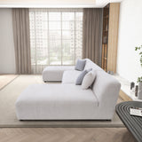 Audrey Cream Chenille U Shape Corner Sofa by Ashcroft Imports at Eve Furniture