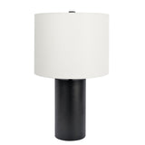 Aura Black Table Lamp with On/Off Switch Black Block Base by Ashcroft Imports at Eve Furniture