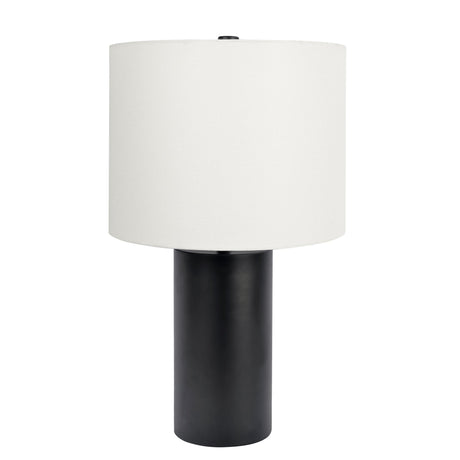 Aura Black Table Lamp with On/Off Switch Black Block Base by Ashcroft Imports at Eve Furniture