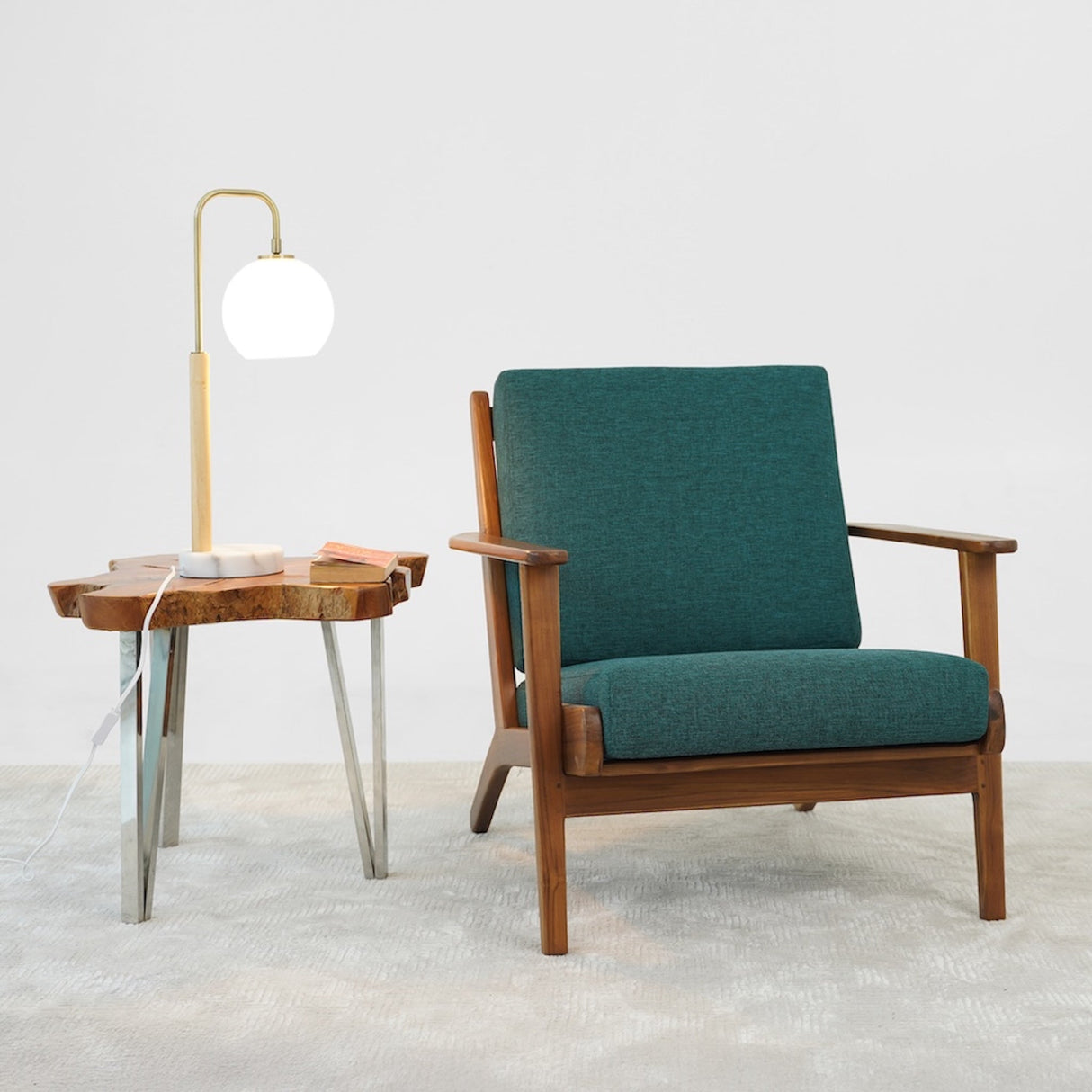 Auris White Globe Lampshade Table Lamp with Marble Base by Ashcroft Imports at Eve Furniture