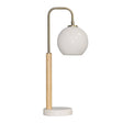 Auris White Globe Lampshade Table Lamp with Marble Base by Ashcroft Imports at Eve Furniture