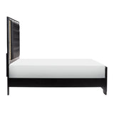 Aveline Black Queen LED Upholstered Panel Bed by Homelegance at Eve Furniture