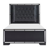 Aveline Black Queen LED Upholstered Panel Bed by Homelegance at Eve Furniture