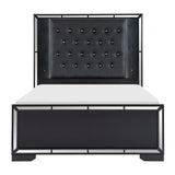 Aveline Black Queen LED Upholstered Panel Bed by Homelegance at Eve Furniture