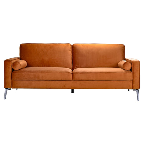 Axten Orange Velvet Sofa by Ashcroft Imports at Eve Furniture