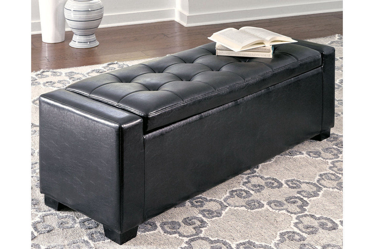 Benches Black Upholstered Storage Bench