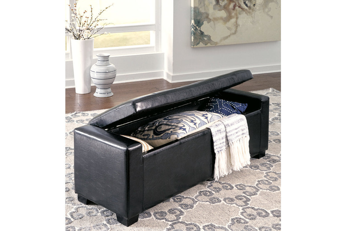 Benches Black Upholstered Storage Bench