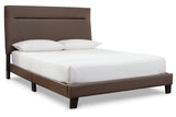 Adelloni Brown Queen Upholstered Platform Bed