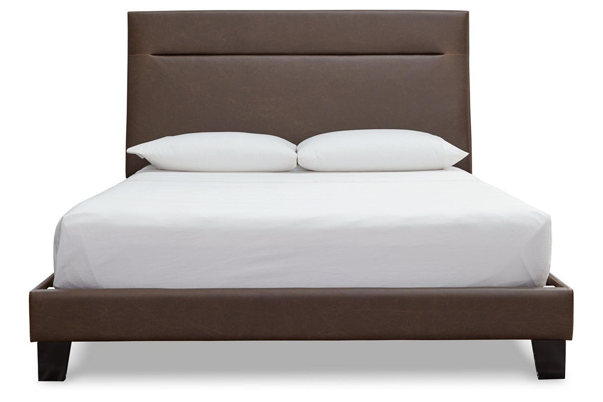 Adelloni Brown Queen Upholstered Platform Bed